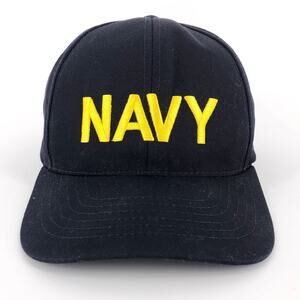 Y2K Navy military snap back hat 2000s vintage